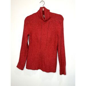 Sundance Sweater Womens Small Turtleneck Red Silk Knit Academia Nerd Preppy S